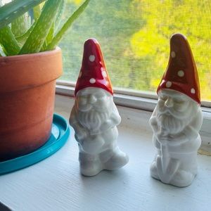 Gnome Salt & Pepper Shakers | Mushroom Hat Cottagecore Fairy ModCloth